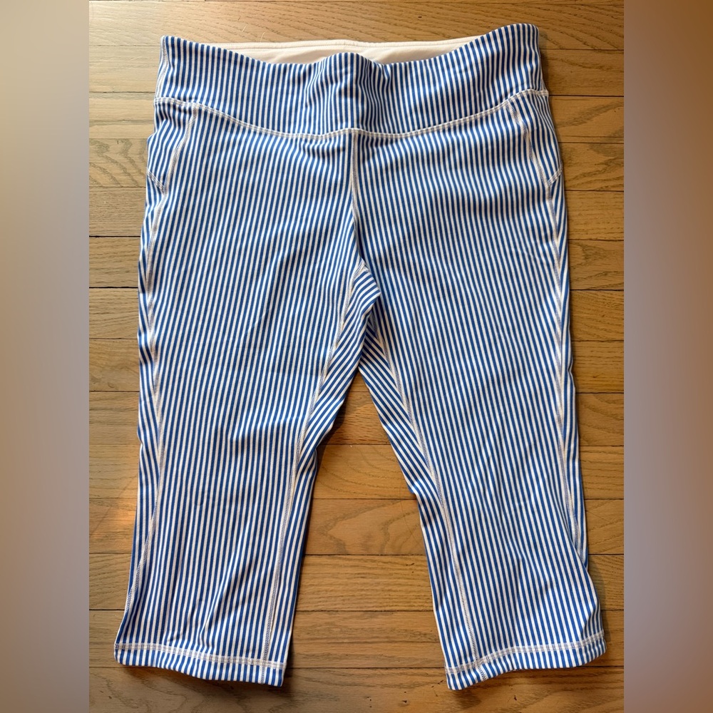New Balance Leggings Blue & White Stripes XL